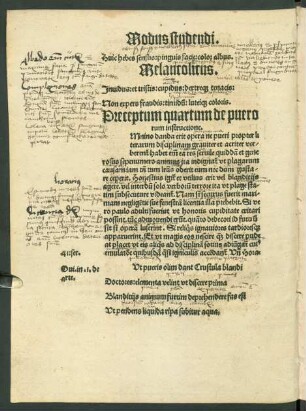 Preceptum quartum de puerorum instructione.