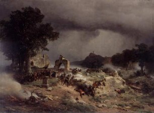 Landschaft aus dem Dreißigjährigen Krieg (Verteidigung eines Kirchhofs)