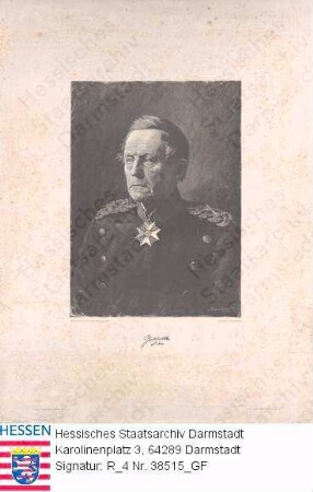 Moltke, Helmuth Graf v. (1800-1891) / Porträt in Uniform, Brustbild