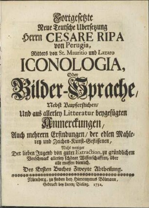 Ersten Buches, Zweyte Abtheilung: [...]
