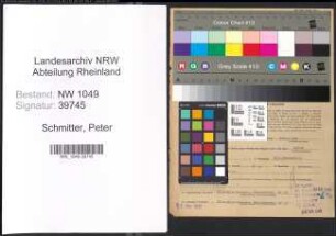 Entnazifizierung Peter Schmitter , geb. 18.07.1890 (Vertreter)