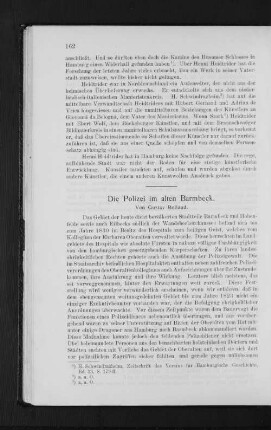 Die Polizei im alten Barmbeck.