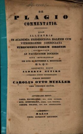 De plagio commentatio