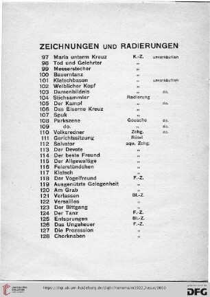 Zeichnungen und Radierungen