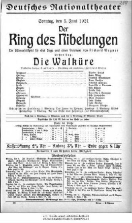 Der Ring des Nibelungen, Erster Tag: Die Walküre