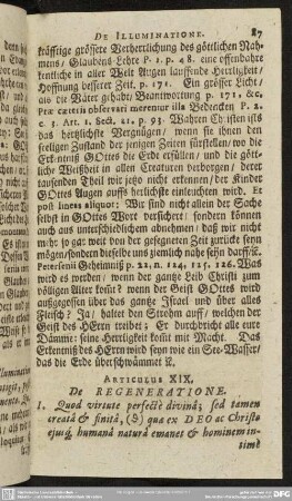 Articulus XIX. De Regeneratione
