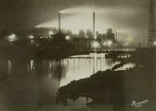 Chicago, Stahlwerke : USA. Illinois. Chicago. Stahlwerk bei Nacht
