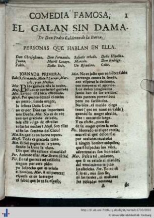 El galán sín dama