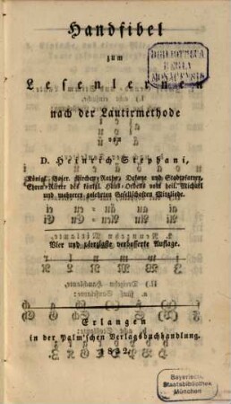 Handfibel zum Lesen lernen nach der Lautirmethode