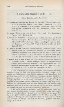 306-313 Empfehlenswerthe Schriften