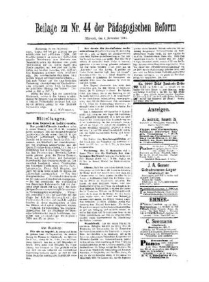 Mitteilungen : Beilage zu Nr. 44 der Pädagogischen Reform