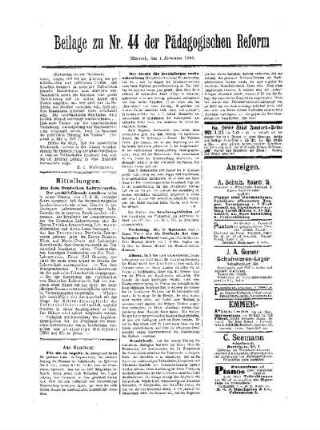 Mitteilungen : Beilage zu Nr. 44 der Pädagogischen Reform