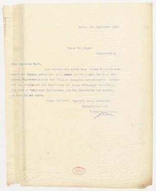 Brief an Fritz Meyer : 15.09.1914
