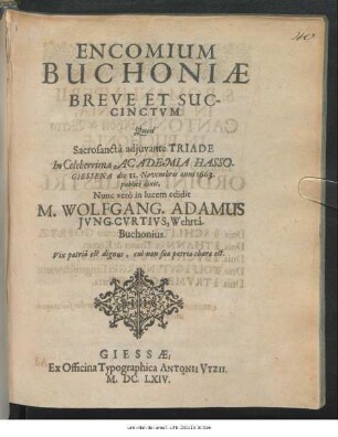 Encomium Buchoniae Breve Et Succinctum