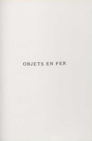 Objets en fer