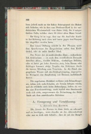 L. Verengerung und Verschliessung.