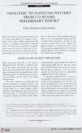 16: Neolithic to napatan pottery from Uli island preliminary report
