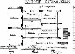 Osterburken: Empfangsgebäude Aufnahmegebäude Teil-Grundriß 1.Stock