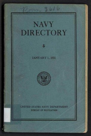 Navy Directory - Officers of the United States Navy and Marine Corps, January 1, 1931.
