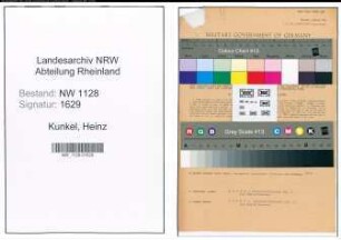 Entnazifizierung Heinz Kunkel , geb. 13.03.1913 (Polizist)