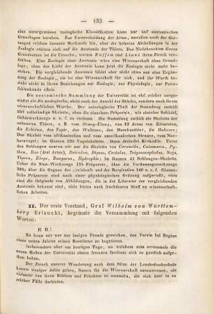 Begrüssung des ersten Vorstandes, Graf Wilhelm von Württemberg Erlaucht