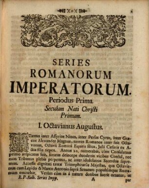 Series Romanorum Imperatorum Cum Reflexionibus Historicis