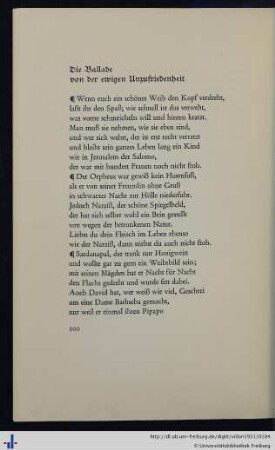 Die Ballade von der ewigen Unzufriedenheit.