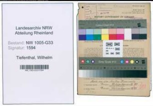 Entnazifizierung Wilhelm Tiefenthal , geb. 28.03.1907 (Elektromechaniker)