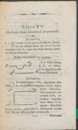 Caput Imum. De lineis neque distantibus, et parallelis.