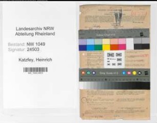 Entnazifizierung Heinrich Katzfey , geb. 26.04.1892 (Lehrer)