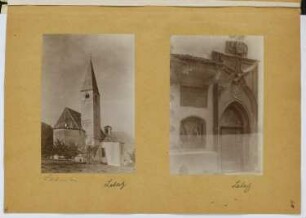 Unsere Liebe Frau auf dem Bichl, Latsch. Heilig-Geist-Kapelle, Latsch: Außenansicht und Portalansicht (aus: Skizzen- und Fotoalbum 14)