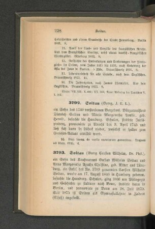 3793. Soltau (Georg Carsten Wilhelm, Dr. Phil.)