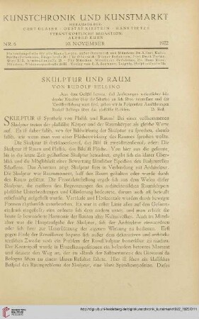 Neue Folge 34 = Jahrgang 58: Skulptur und Raum