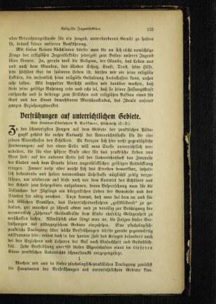 Verfrühungen auf unterrichtlichem Gebiete