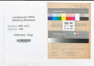 Entnazifizierung Hugo Diekmann , geb. 26.12.1897 (Grosshaendler)