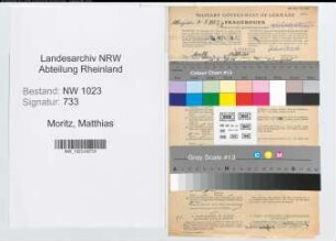 Entnazifizierung Matthias Moritz , geb. 12.08.1919 (Schlosser)