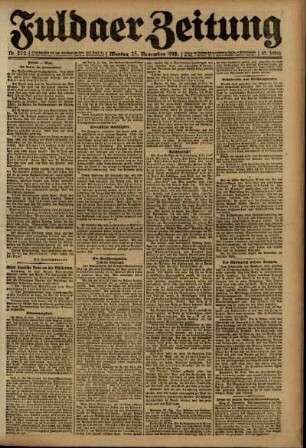 Ausgabe vom Montag, den 25. November 1918.