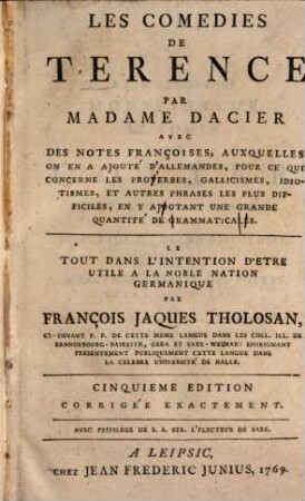 Les Comédies de Térence