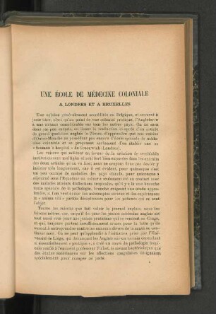Une école de médecine coloniale.