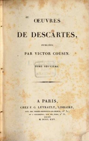 Oeuvres de Descartes, 9