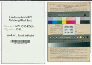 Entnazifizierung Josef Wilhelm Wellpott , geb. 24.04.1909 (Steiger)