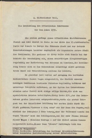 Die Entwicklung des öffentlichen Fuhrwesens vor dem Jahre 1739