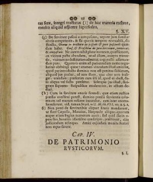 Cap. IV. De Patrimonio Rusticorum.