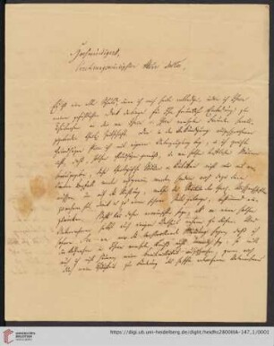 Korrespondenz Friedrich Heinrich Kern / Carl Ullmann: Brief von Friedrich Heinrich Kern an Carl Ullmann