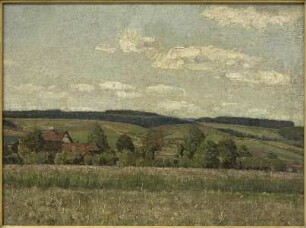 Sommerliche Landschaft mit Häusern bei Weimar