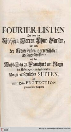 Titelblatt [Fourier-Listen]