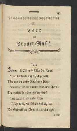 III. Text zur Trauer-Musik