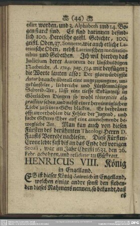 Henricus VIII. König in Engelland