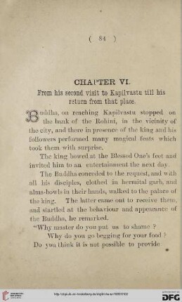 Chapter VI: From his second visit to Kapilvastu till his return from that place