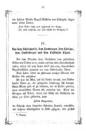IV. Vor dem Schönhauser, dem Hamburger, dem Königs-, dem Landsberger und dem Cottbuser Thore
